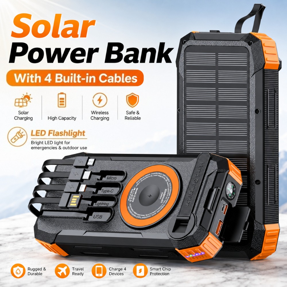New 50000mAh Solar Power Bank  - Solar Emergency Charger review and price